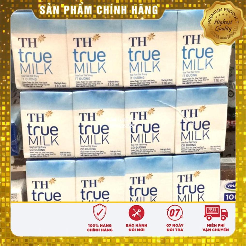 Combo 2 Lốc 4 Hộp Sữa Tươi TH True Milk Lốc Có Đường 110ml