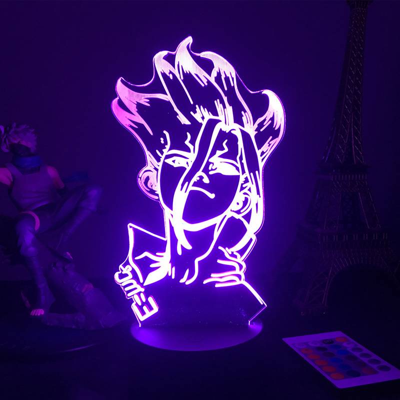 Đèn LED 3D hình anime Ishigami Senku có điều khiển từ xa sạc cổng USB trang trí nhà cửa