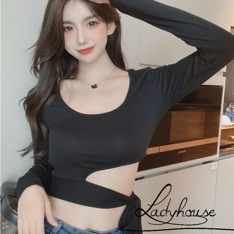LD-New summer and autumn women´s wear new spice girl´s idea, waist revealing sexy T-shirt, minority bandage top
