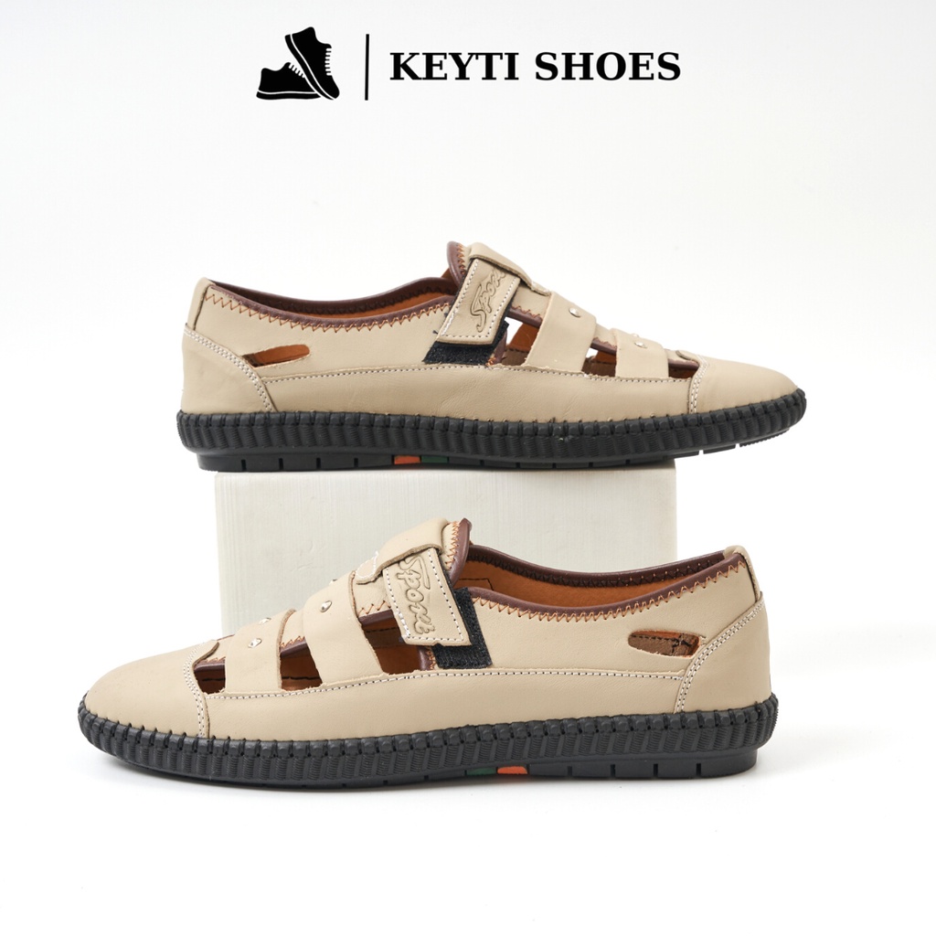 Giày rọ nam thoáng mát, giày mùa hè, chất liệu da bò nguyên tấm đế cao su khâu chỉ (bảo hành 6 tháng)