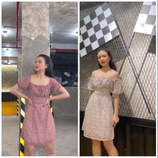 [ ẢNH VÀ MÀU THẬT TRẢI SÀN] ĐẦM TRỄ VAI HOA XINH TÔN DÁNG 2 MÀU NHƯ HÌNH XMAS DRESS