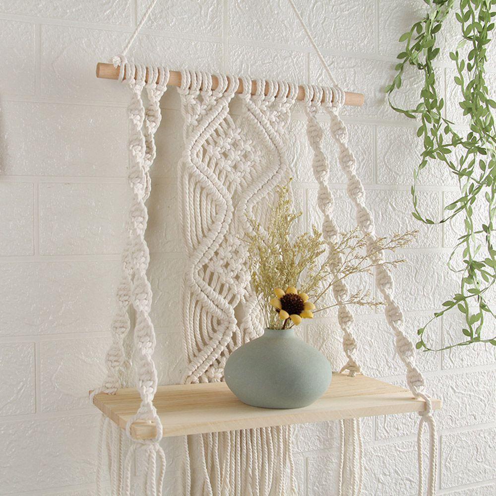 LONTIME Giá Đỡ Chậu Hoa Bằng Dây Cotton Bện Treo Tường Trang Trí