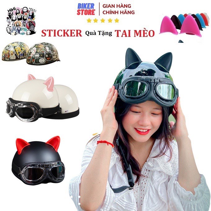 Mũ Bảo Hiểm Phượt Có Kính Phi Công Đi Kèm Siêu Đẹp