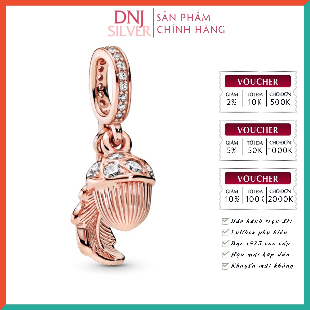 Charm bạc 925 cao cấp, hàng chuẩn bạc - Charm Acorn &amp; Leaf thích hợp để mix vòng tay charm - DN193