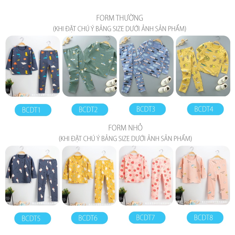[COTTON ĐANH MỊN] Bộ Dài Tay Bé Trai, Bé Gái Cotton | Bộ Thu Đông Cho Bé Cao Cấp Lagom