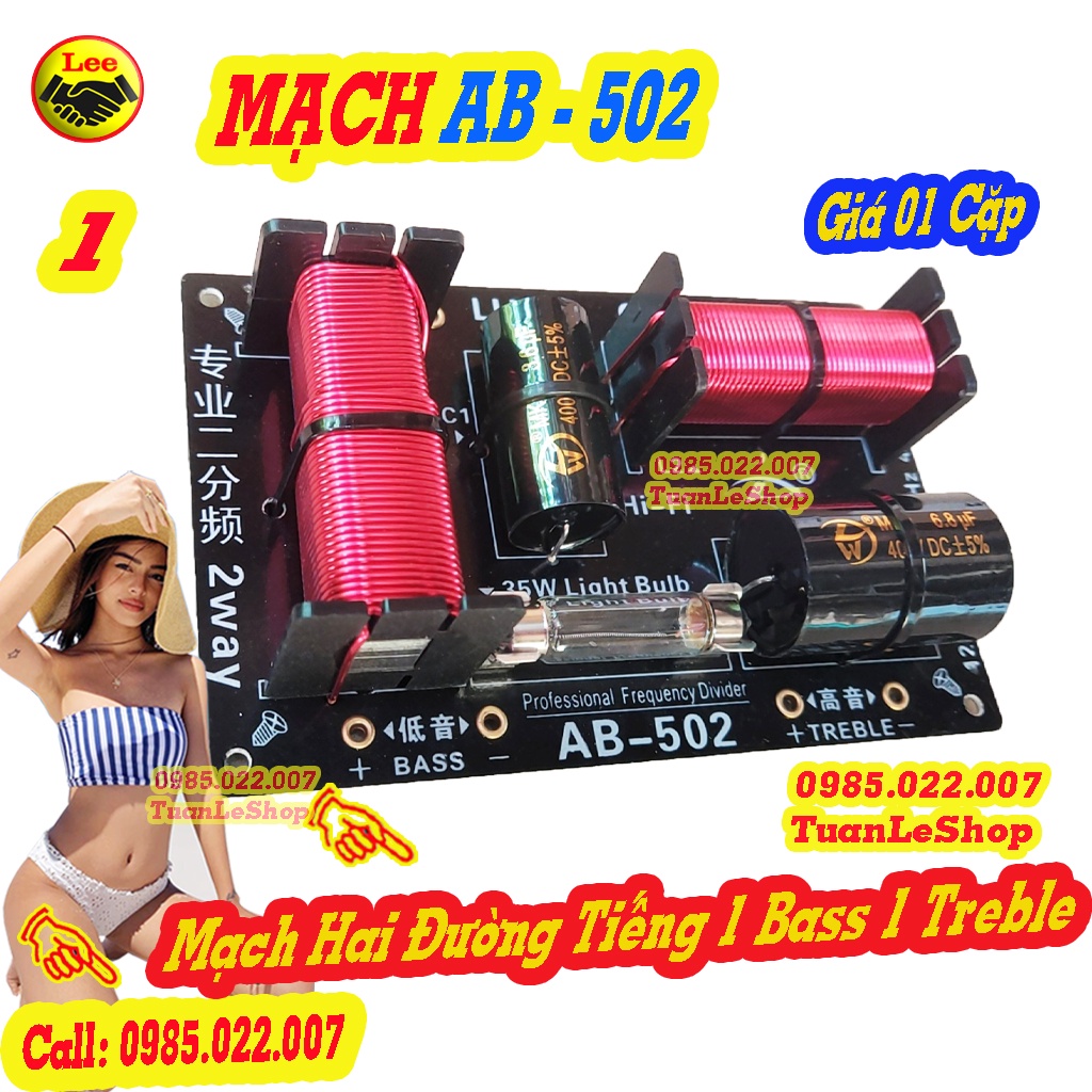 02 MẠCH PHÂN TẦN 2 ĐƯỜNG TIẾNG AB – 520 –  GIÁ 1 CẶP MACH HAI LOA CAO CẤP AB502 - MẠCH LOA - MẠCH FULL BASS 30