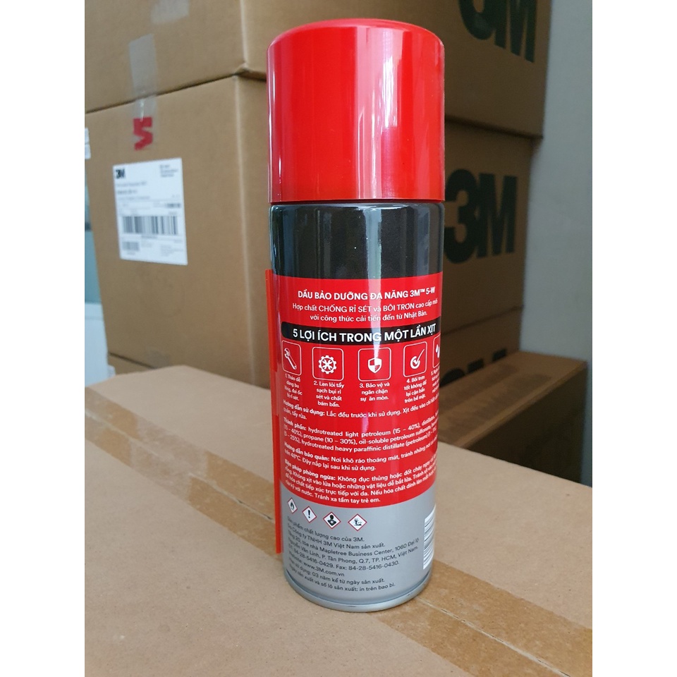 Chai xịt bôi trơn, tẩy rửa, chống gỉ sét 3M 5W