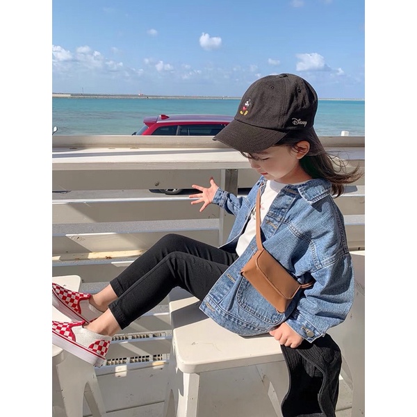 Áo Jeans Khoác Ngoài  Phong Cach Han Quoc Cho Bé  Trai Và  Be Gái  Mặc  Siêu Xinh -A02