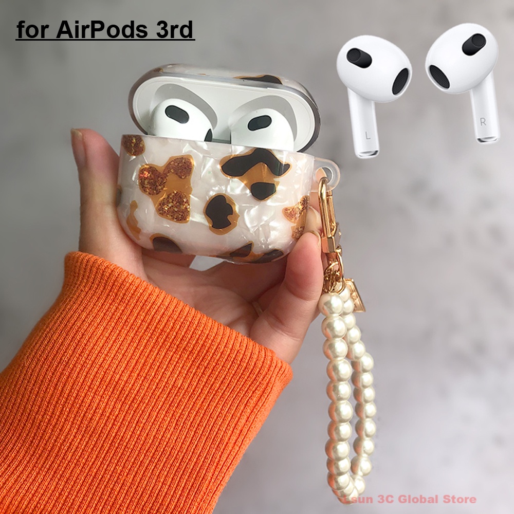 Vỏ Bảo Vệ Hộp Sạc Tai Nghe AirPods 1 2 3 Pro Có Móc Khóa Thiết Kế Sang Trọng
