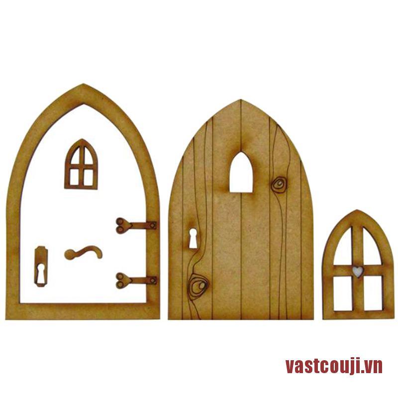 VastcouJI DIY Wooden Fairy Door Craft Kit Christmas Door Decoration Dollhouse Acces