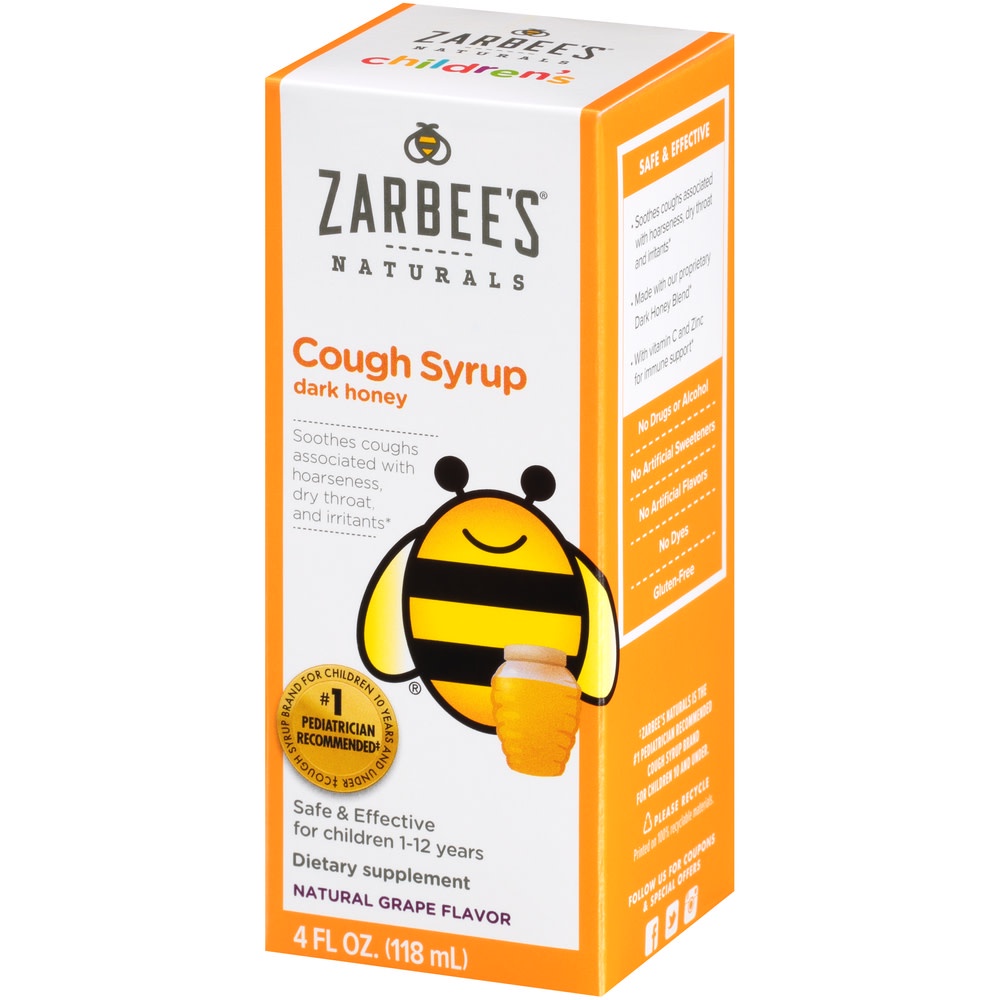 [ Hàng Mỹ] Siro ho Zarbee's Cough with Dark Honey - Siro mật ong đen cho bé chai 118ml