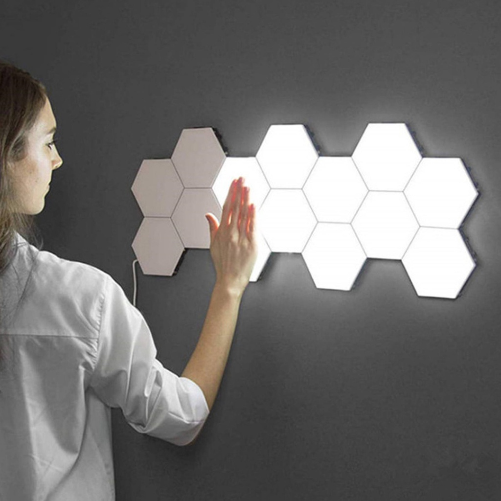 ❤Canyoufeel❤Đèn LED Thông Minh Ghép Nối, Đèn Tường Hình Lục Giác, Tấm LED Chiếu Sáng, (Kích Thước: 8 Cái)-198-123LIFEVN