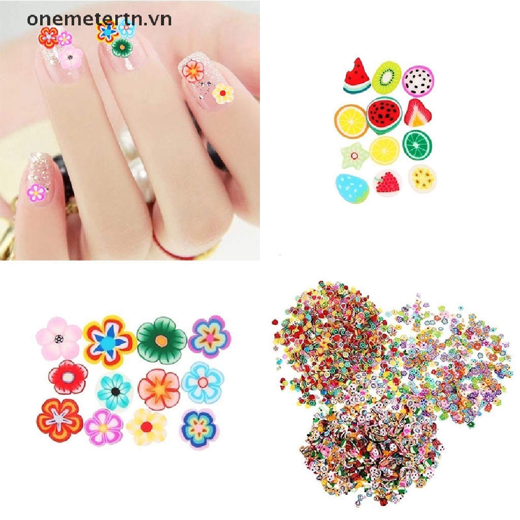 [Hàng mới về] Set 100 sticker hình trái cây/ động vật 3d trang trí móng nghệ thuật DIY