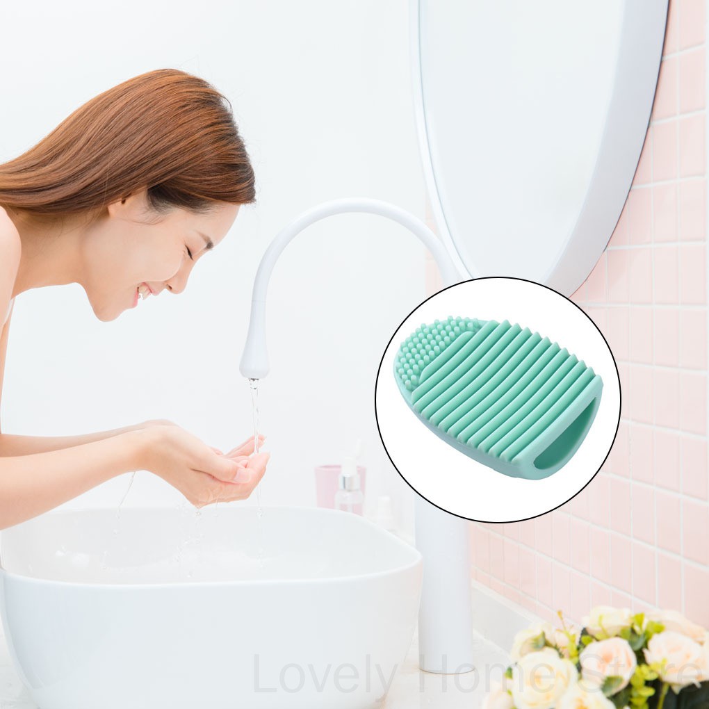 (Hàng Mới Về) Dụng Cụ Vệ Sinh Cọ Trang Điểm Hình Quả Trứng Bằng Silicone Dành Cho Nữ