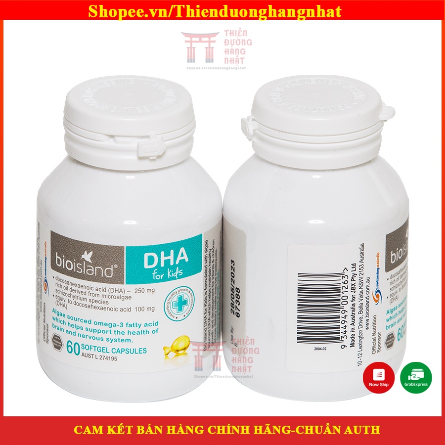 Vitamin DHA Bio Island CHO BÉ hộp 60 viên - Úc [Date 8/2023] Mẫu Mới