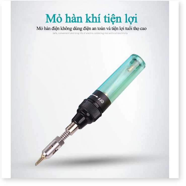 Mỏ hàn khí hàn kim loại mini 1300°C thích hợp dập nóng, nóng chảy, tẩy sơn - cao cấp