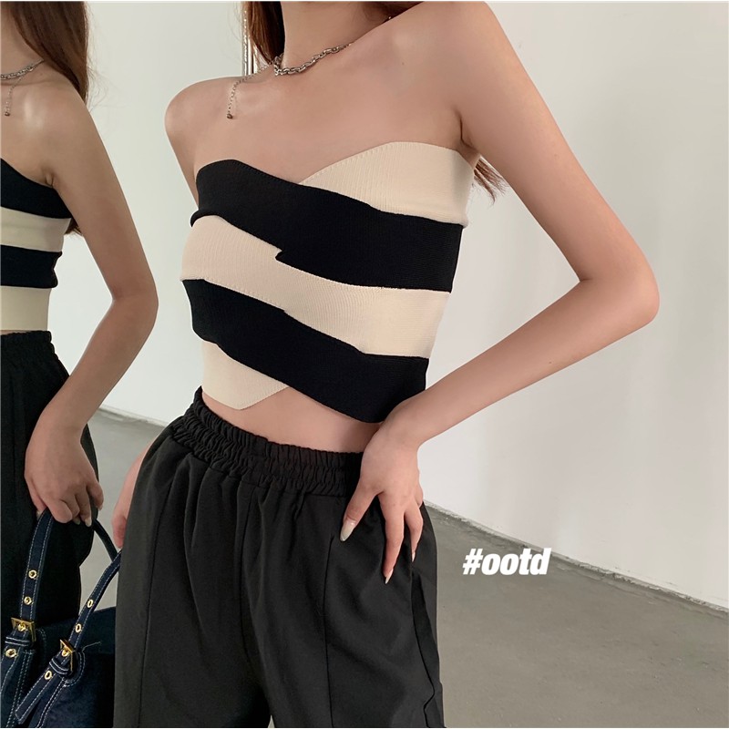 Áo Ống Dệt Kim Phong Cách Hàn Quốc Xinh Xắn Cho Nữ | BigBuy360 - bigbuy360.vn