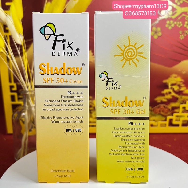 Kem chống nắng Fixderma Shadow SPF 50+ . SPF 30+