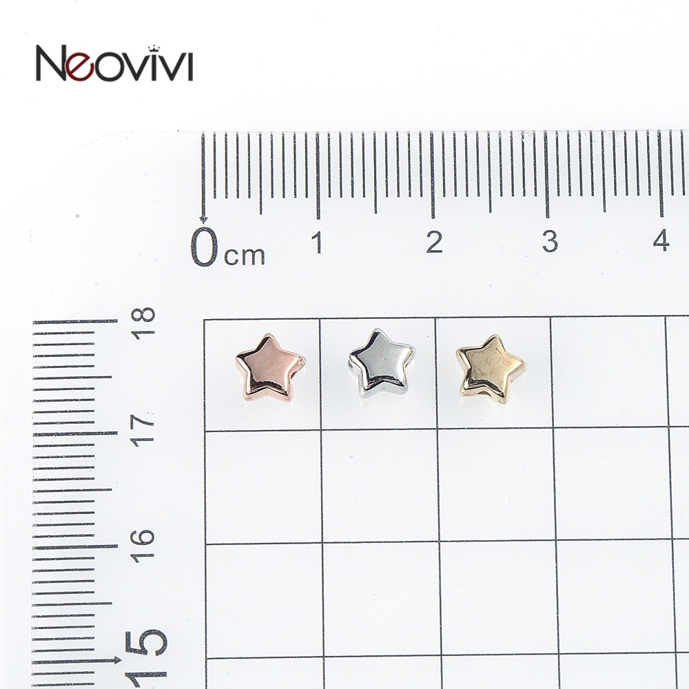 Bộ 50 Hạt Xâu Chuỗi Hình Ngôi Sao 6mm Tự Làm Trang Sức Tiện Lợi