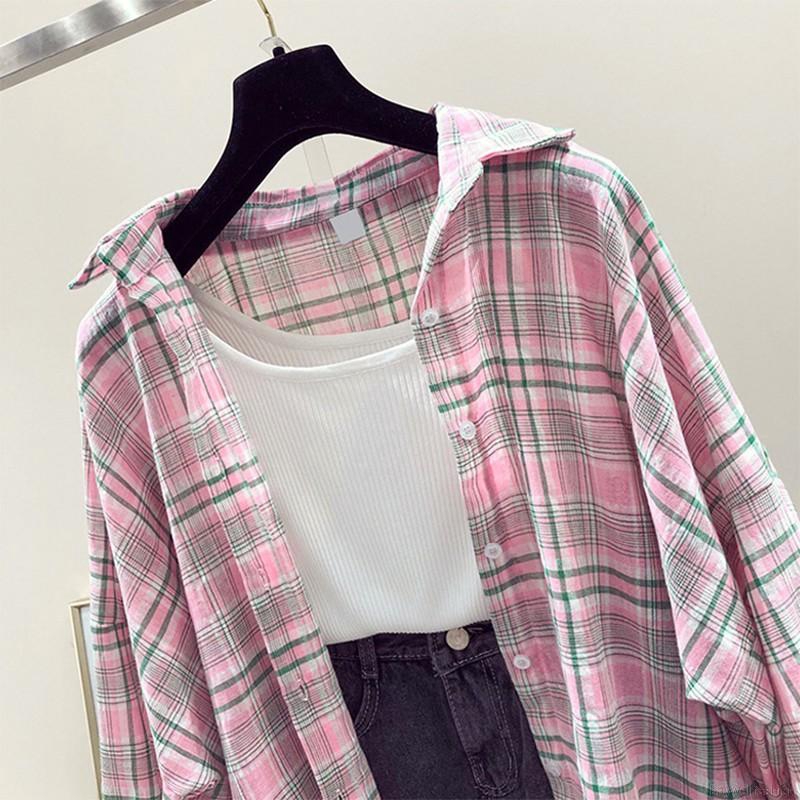 [Baywellfashion]Áo Khoác Nữ Tay Dài Họa Tiết Kẻ Lưới Thời Trang | BigBuy360 - bigbuy360.vn