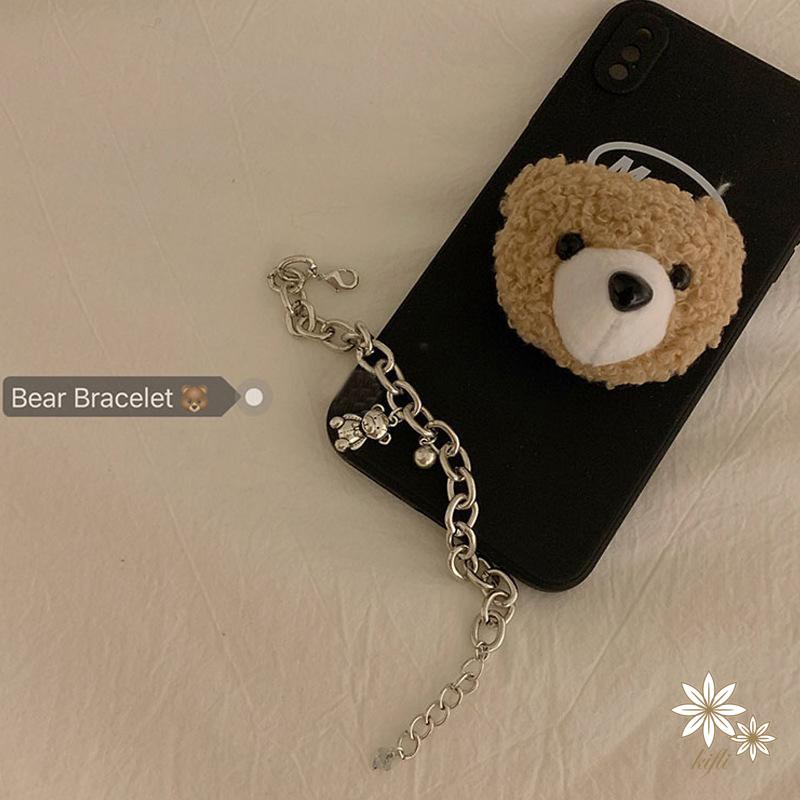 Vòng Đeo Tay Bằng Hợp Kim Kim Loại Hình Gấu Xấu Tối Giản Nhật Bản Và Hàn Quốc INS cold wind Cho Nữ