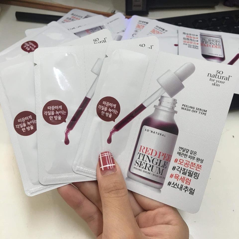 Tinh Chất Red Peel Tingle Serum Dạng Gói So Natural 2.5ml Hàn Quốc.