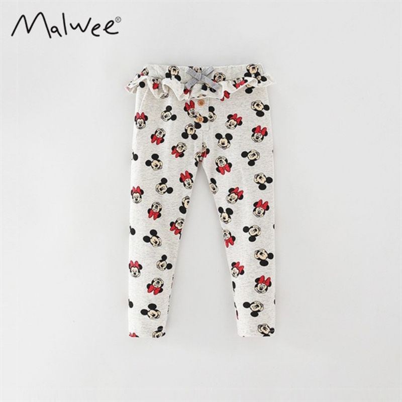 Quần Legging Bé Gái, Quần Dài Thu Đông Malwee, Little Maven Chất Co Giãn Cho Bé 12-24kg Từ 2-7 Tuổi