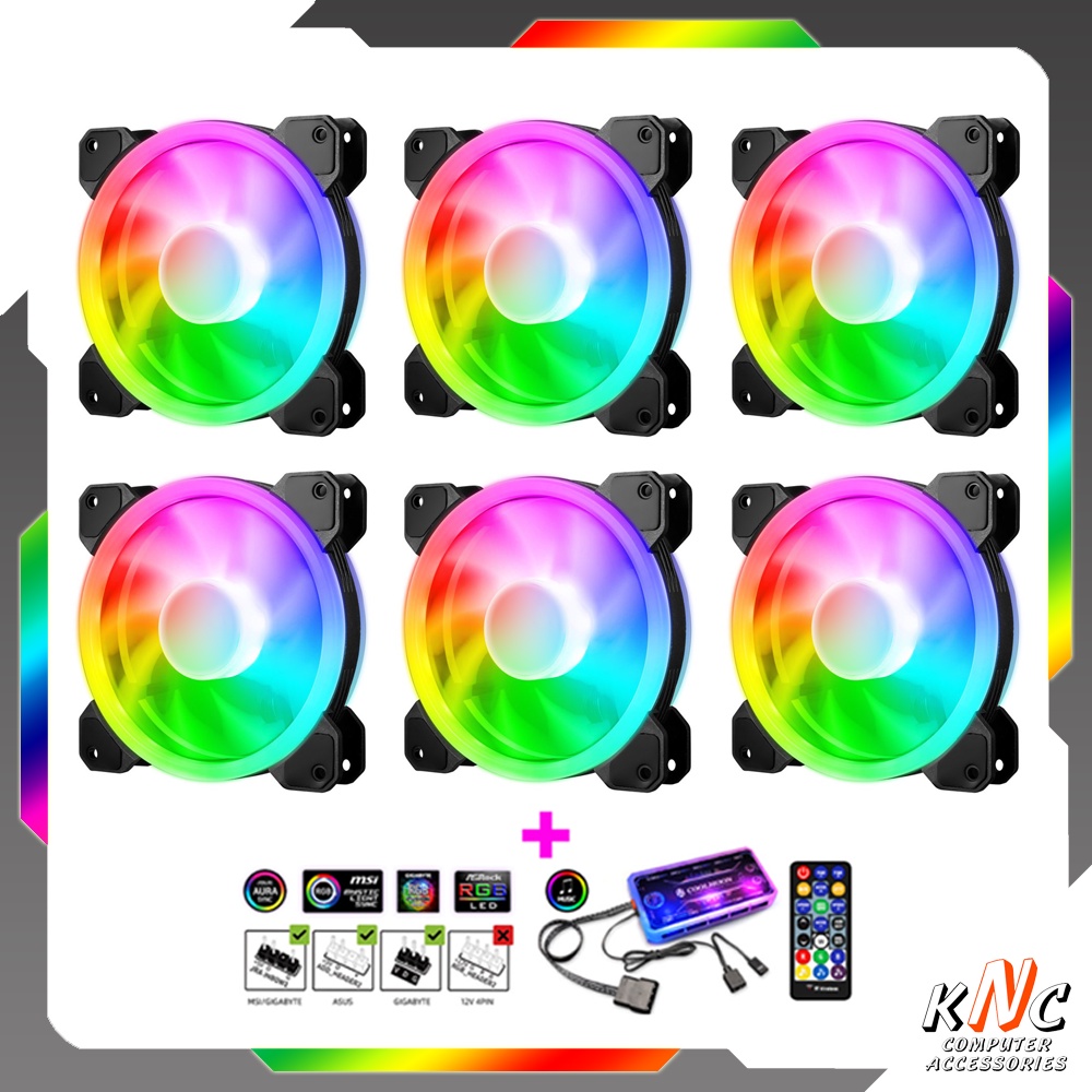 Bộ Quạt Tản Nhiệt Fan Led RGB V4 Kích Thước 12cm Đồng Bộ Màu Mainboard - Hub Coolmoon Tomato Xigmatek - Nháy Nhạc