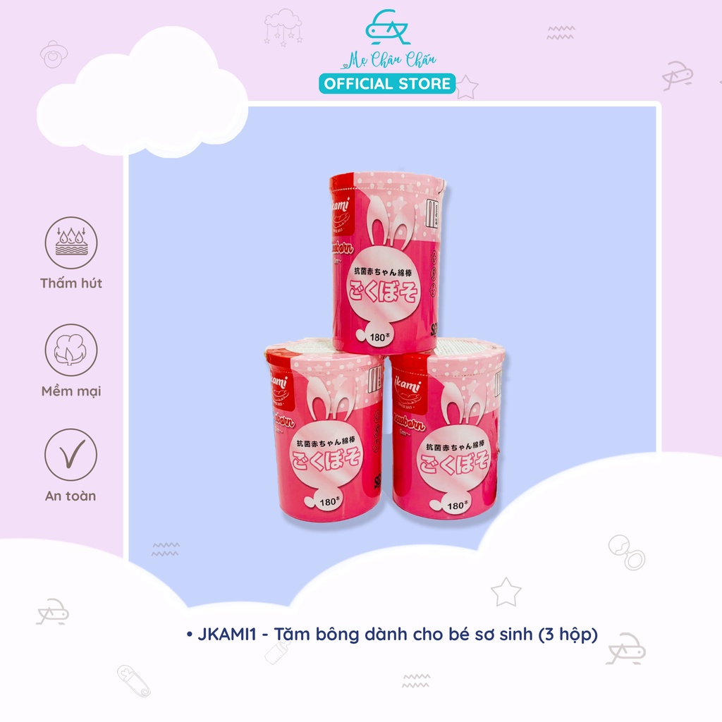 Combo 3 Hộp Bông Tăm Trẻ Em Ikami Dùng Cho Bé Sơ Sinh GL08