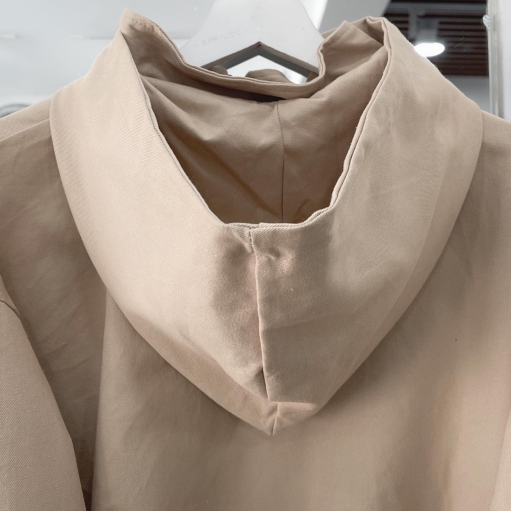 [sẵn] Áo khoác kaki trơn nón rộng (ảnh thật tại shop) Tanazi Closet