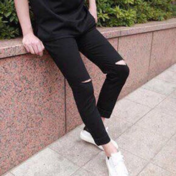 Quần Jean Nam Dài Rách Gối Siêu Hot - Jeanman 00