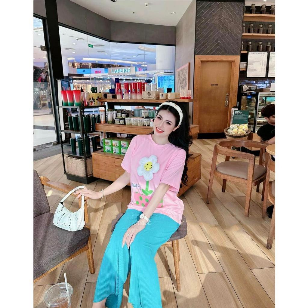[M346] Áo thun gia đình hoa trắng phiên bản mới, tặng kèm hoa tháo rời được, áo phông trẻ em,unisex, TP KIDS