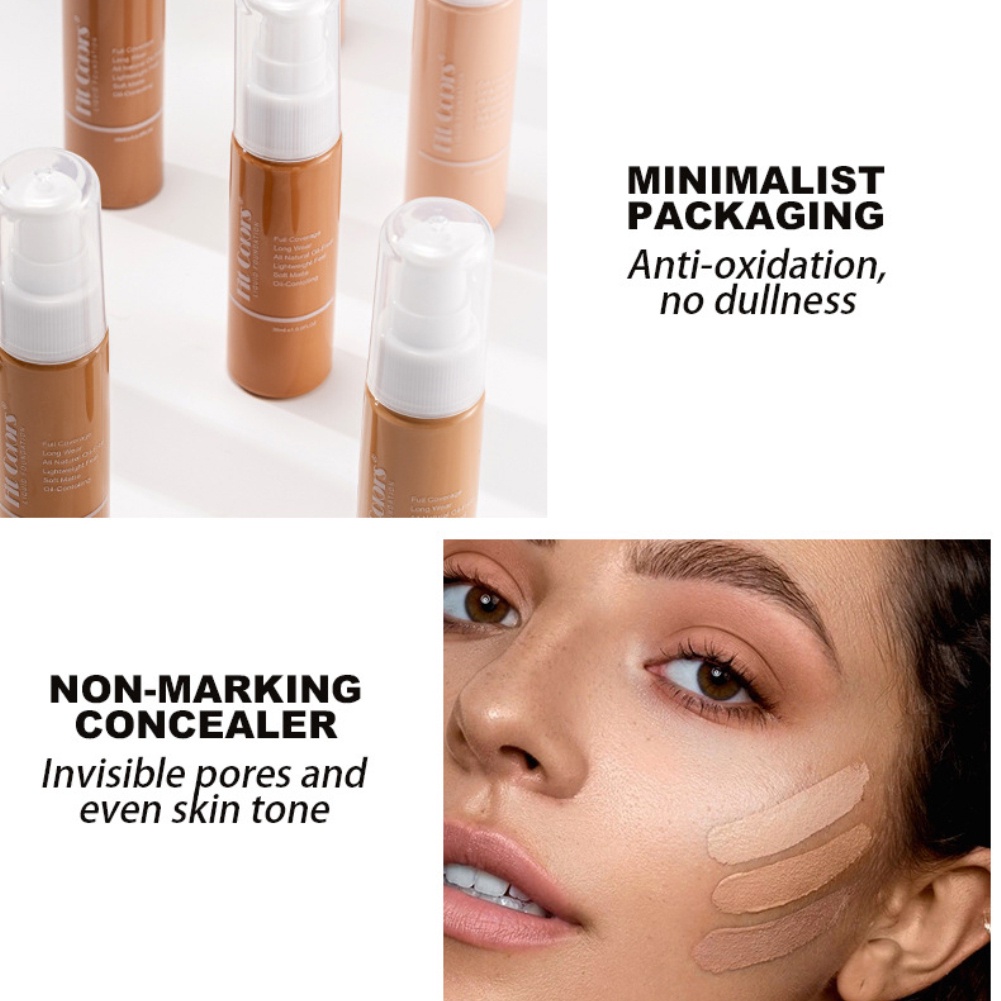 Phù Hợp Màu Sắc 8 Màu Sắc 30Ml Nền Tảng Chất Lỏng Matte Tốt Lan Trải Kem Che Khuyết Điểm Nền Tảng Châu Âu Và Mỹ Trang Điểm Okase