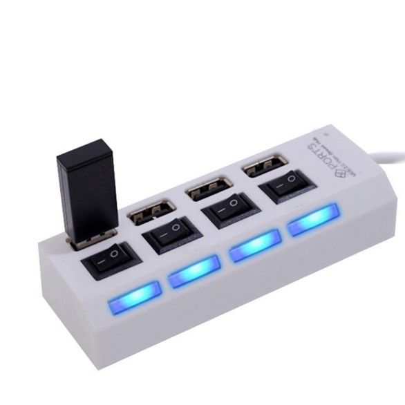 Hub USB 4 cổng hình ổ điện có công tắc