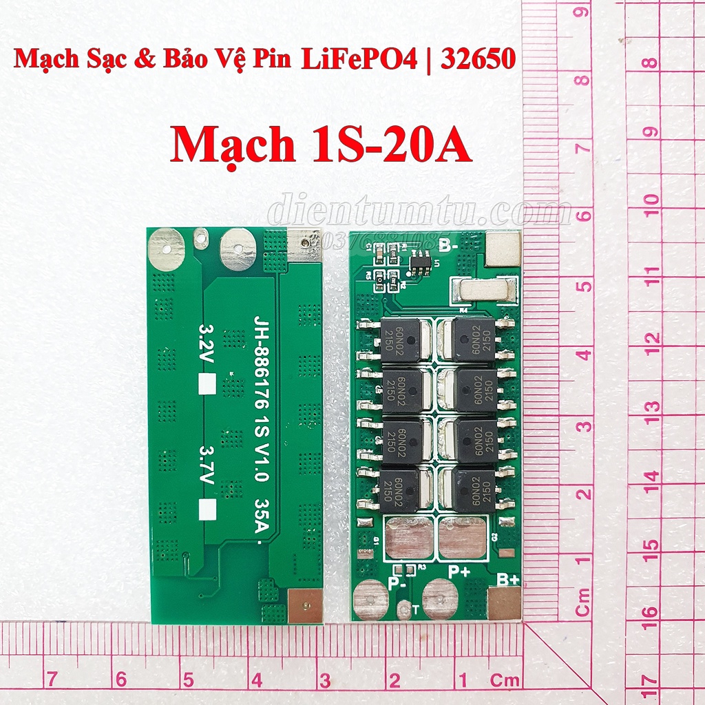 Mạch sạc và bảo vệ pin 1S 3.2V LiFePO4 - Sắt Photphat - 32650 - 15A -20A -25A