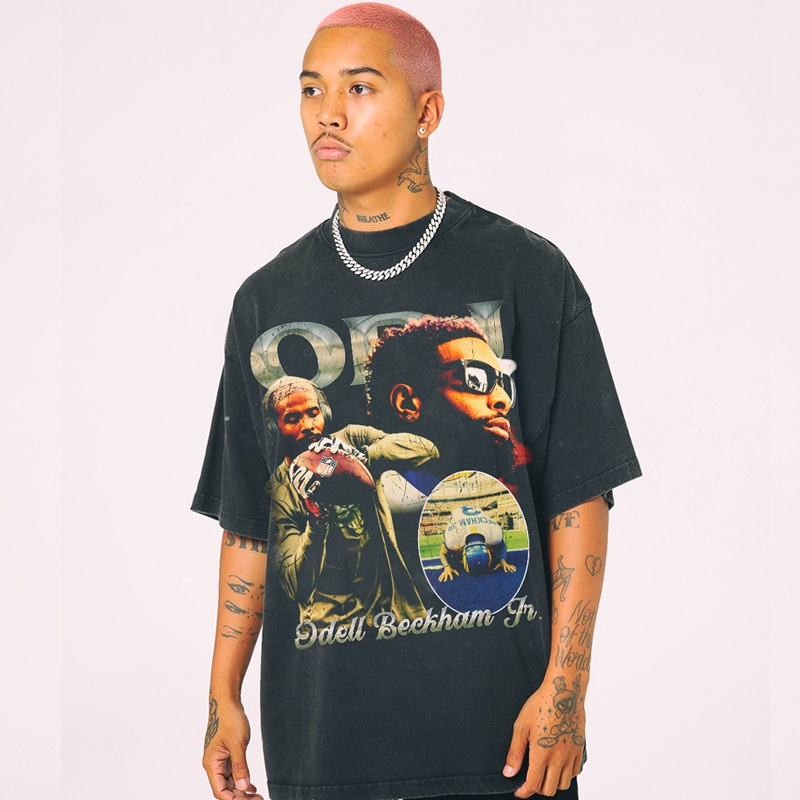 Áo Thun Tay Ngắn Cổ Tròn In Hình Ellen NFL Odell Beckham Jr Cho Nam