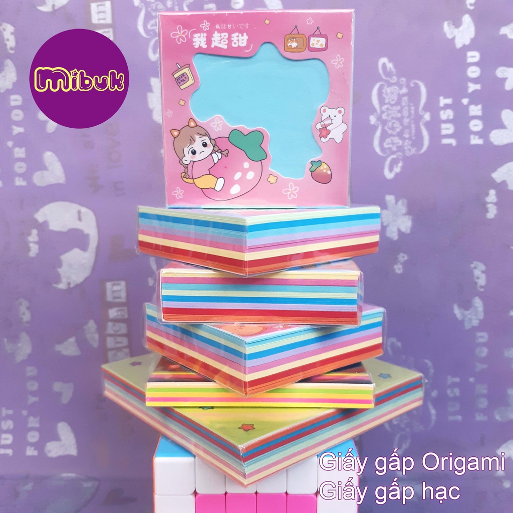 Giấy gấp hạc 6.5cm 176 tờ 8 màu