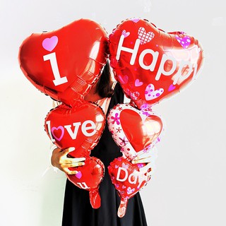 Bóng Nhôm Tim 3 Tầng Happy Day, Bóng Kiếng Tim 3 Tầng I Love You, Bóng Tim Tầng Happy Day, Bóng Tim Tầng I Love You