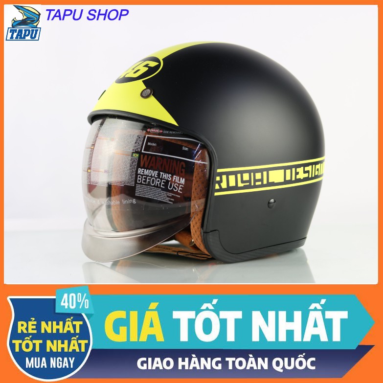 [CHÍNH HÃNG] MŨ BẢO HIỂM 3/4 ROYAL M139 KÍNH ÂM ĐEN TEM V17