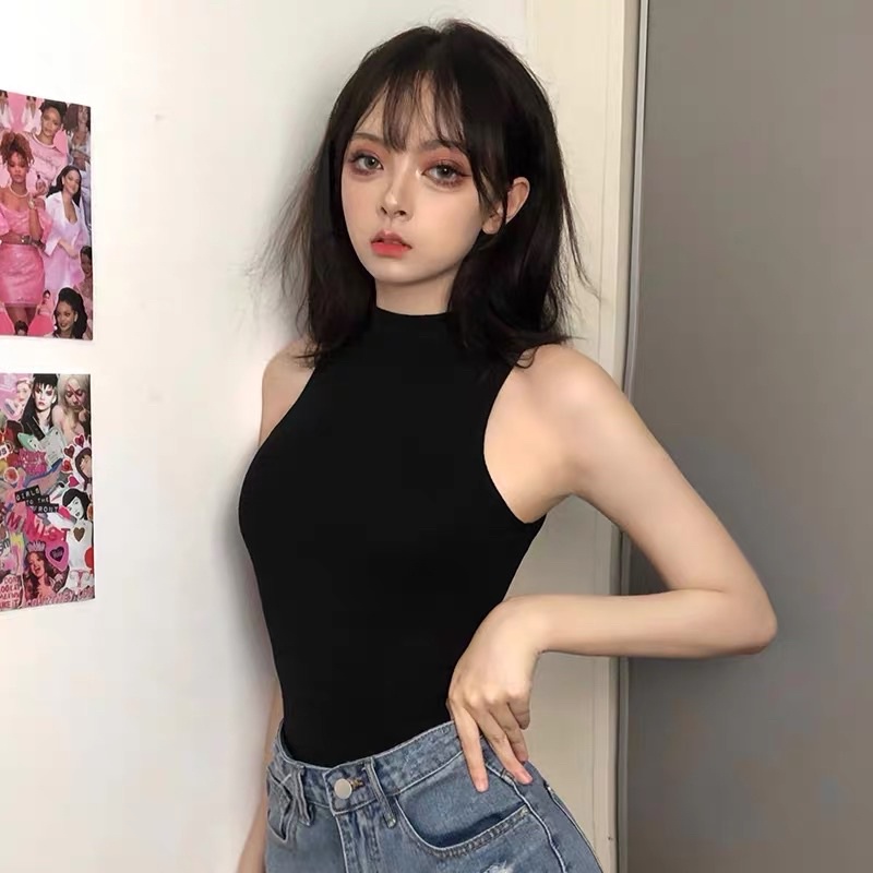 💕 Bodysuit Sát Nách Cổ Trụ Màu Đen | BigBuy360 - bigbuy360.vn