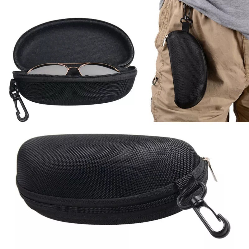 Hộp đựng Mắt Kính Thời Trang màu Đen sức chứa lớn có khóa keo và móc treo tiện dụng Chất lượng cao