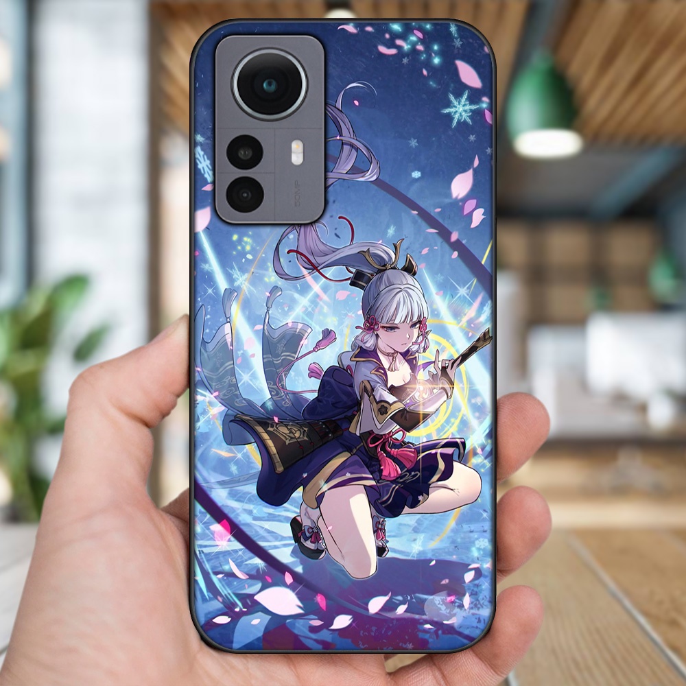 Ốp lưng Xiaomi 12 viền đen in hình Ayaka Genshin Impact