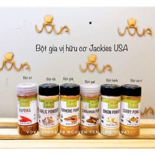Bột gia vị hữu cơ Jackies Kitchen- Bột hành- Bột tỏi- Bột ớt không cay hữu cơ- Bột Cari hữu cơ- Bột nghệ hữu cơ