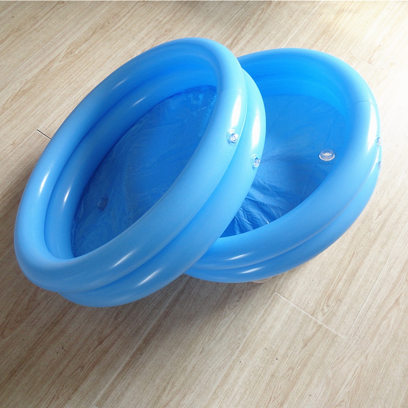 Bể bơi Hai Lớp Bơm Hơi Bằng Pvc Màu Trơn Hình Tròn Cho Bé