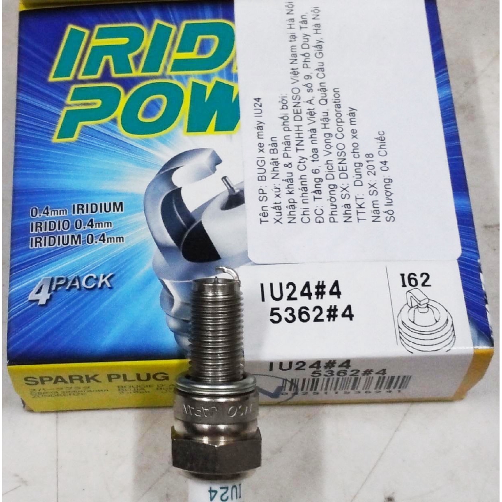 Bugi xe máy Denso Iridium Power IU24, Bugi IU24 là dòng bugi chân dài dành cho xe SHVN 125-150, SH Mode, Airblade