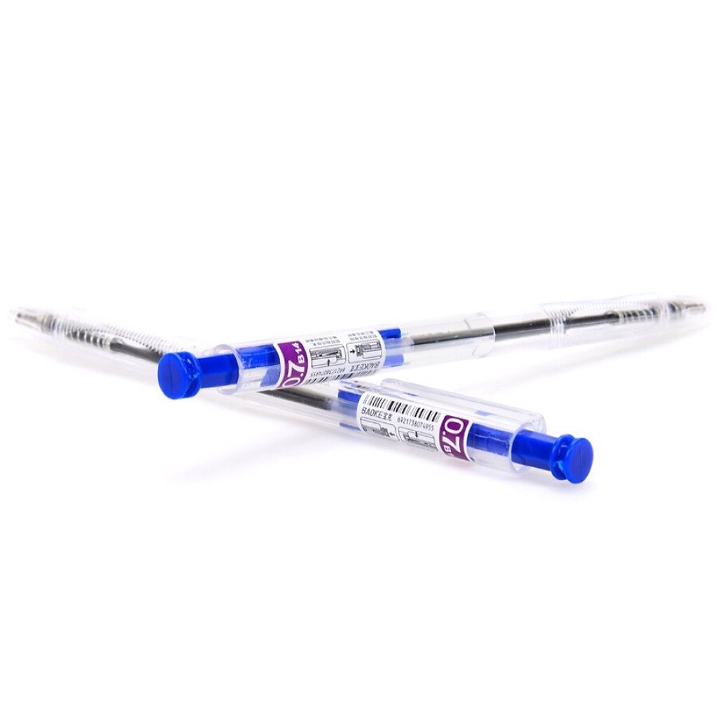 Combo 10 Bút bi xanh BAOKE B14 đầu bấm ngòi 0.7mm bút bi học sinh giá rẻ ANKICO