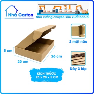 [SIÊU ĐẸP] combo 20 hộp carton nắp gài 26x20x5 đựng quần áo siêu sang