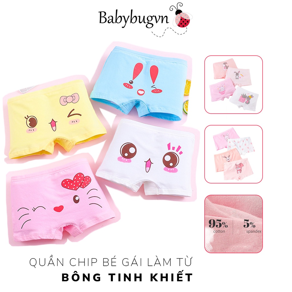  Quần chip bé gái làm tư bông tinh khiết - Babybugvn - Quần chip đùi cho bé gái