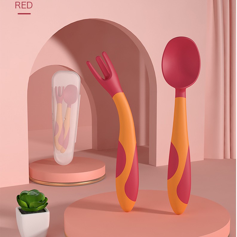 Thìa Dĩa Ăn Dặm Bẻ Cong Tập Ăn Tập Xúc Misuta Hàng Cao Cấp Loại 1