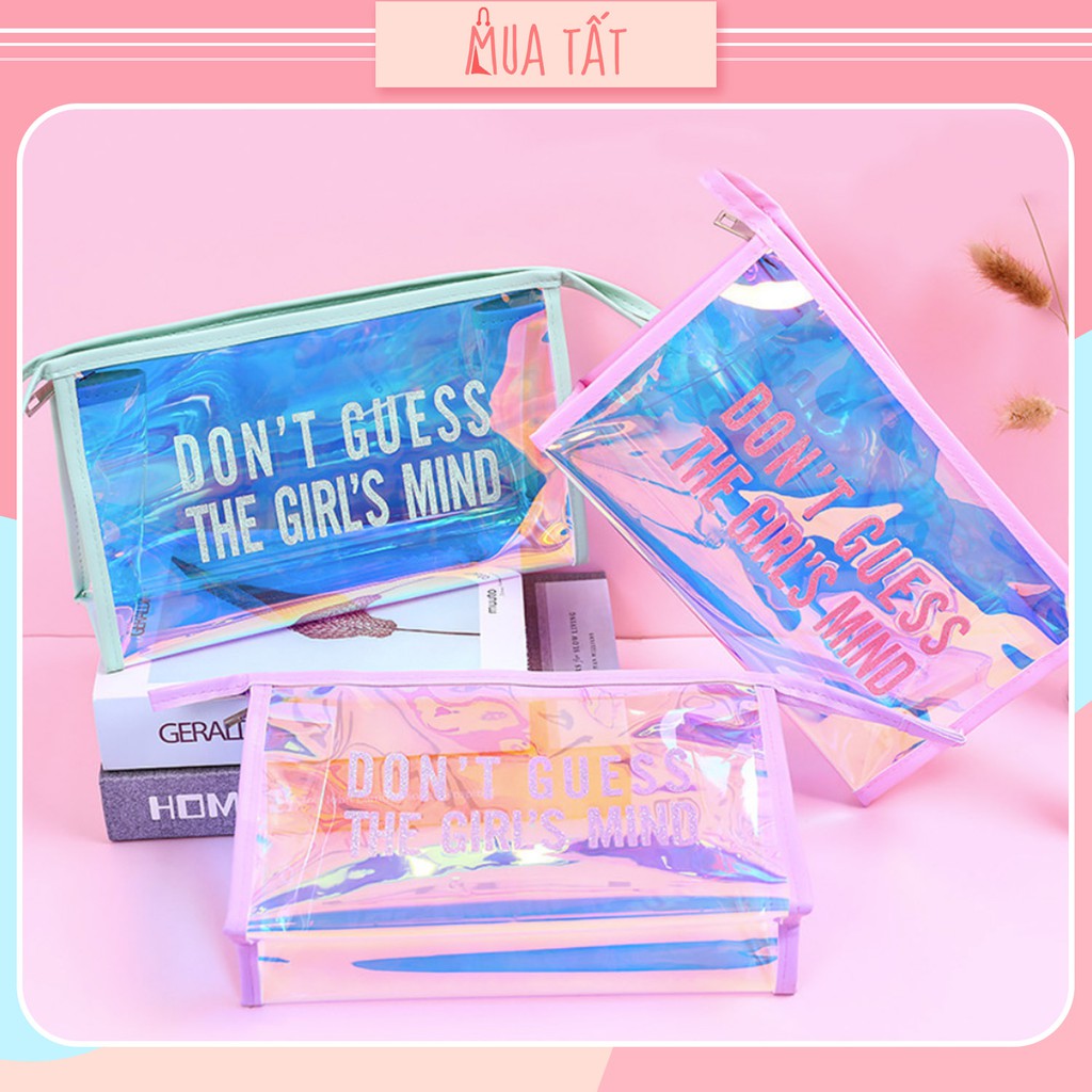 Bóp bút, viết/ bóp mỹ phẩm hologram Mua Tất viền màu size lớn (muatatshop)